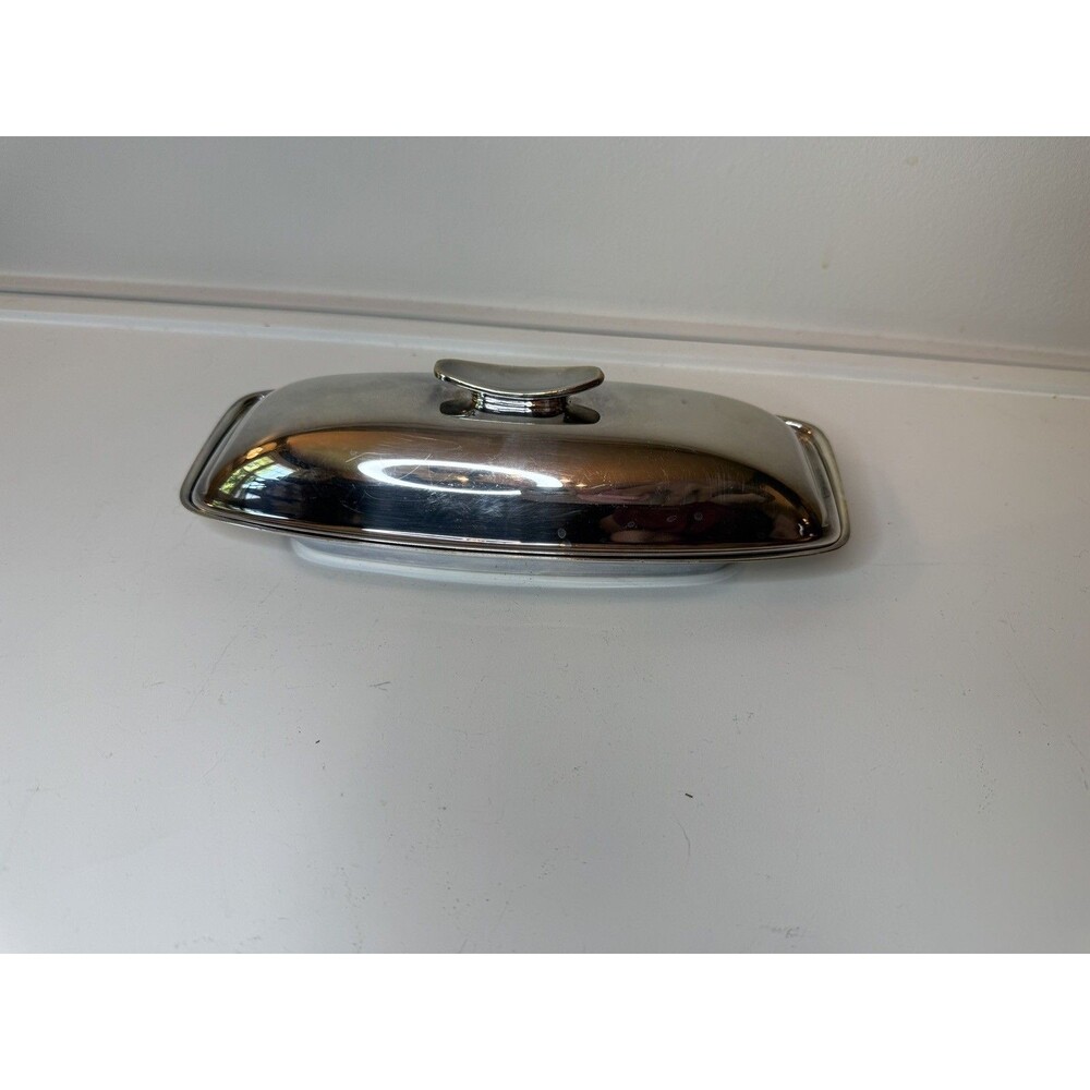 Vintage 1950s Gorham Silver Plated Butter Dish & Lid YC775